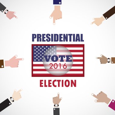 Oylama kavramı. İşadamı el ve oylama kağıt Amerika halkla ilişkiler ile