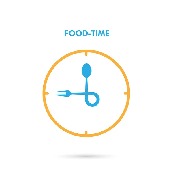 Час їжі, значок часу обіду. Концепція часу очікування. Вилка та ложка si — стоковий вектор