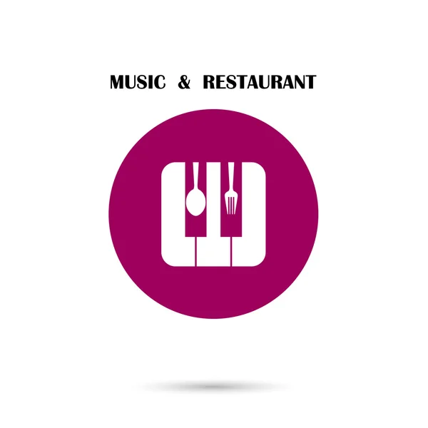 Креативна музика та значок ресторану абстрактний дизайн логотипу вектор т — стоковий вектор