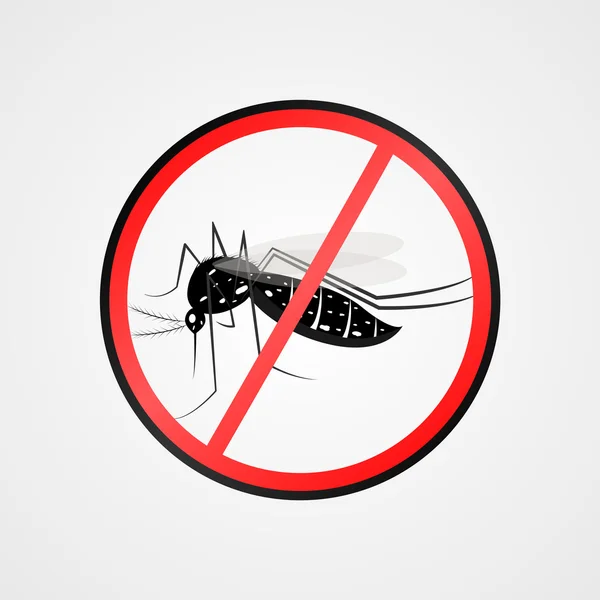 Anti myg symbol.Myg advarselsskilt.Myg bære mange – Stock-vektor
