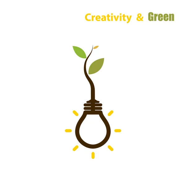 Pianta che cresce all'interno della lampadina. Green eco energy concept.Tre — Vettoriale Stock