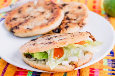 Gordita de chicharron is a mexico city appetizer clipart