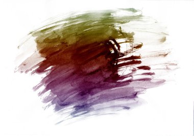 Beyaz arkaplanda soyut renklendirilmiş boya darbeleri