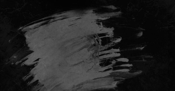 Abstract white paint strokes on black grunge background
