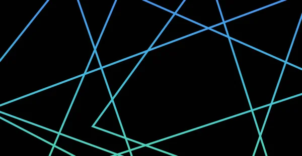 黒の背景にグラデーションのある非対称のランダムなカオスライン — ストック写真