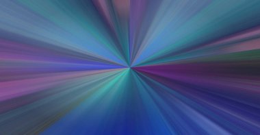 Merkezden gelen pembe, turkuaz, pembe, mor ve mavi ışınlı soyut arkaplan