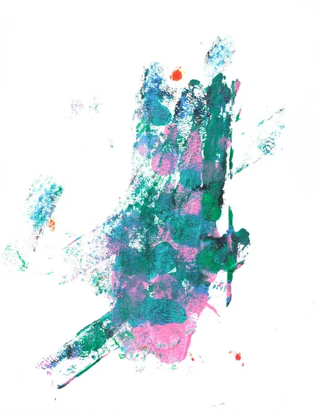 Abstraktní Akvarel Tahy Štětcem Růžové Zelené Tyrkysové — Stock fotografie
