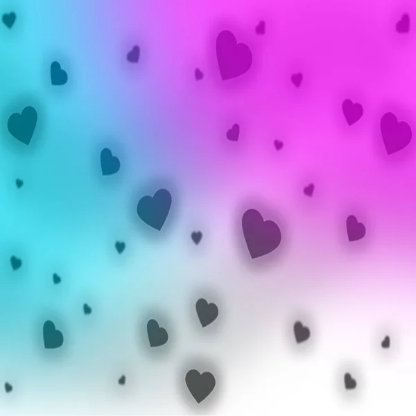 Smooth Background Pink White Turquoise Gradient Hearts — Stock Photo, Image