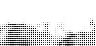 Soyut noktalı yarım ton arkaplan ve dalgalar. Grunge dokuyu noktalar. Siyah ve beyaz desen.