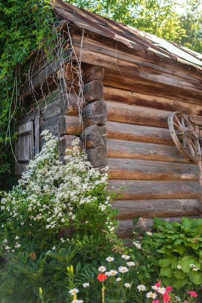 荒廃した木の小屋の角 — ストック写真