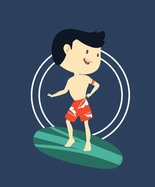 Rapaz Havaiano Surfar Oceano — Fotografia de Stock
