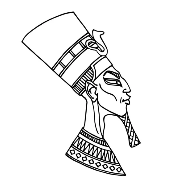 Tête Pharaon Égyptien Antique Dans Turban Décoré Haut Pour Logo — Image vectorielle