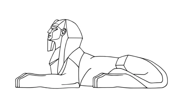 Liegende Altägyptische Sphinx Für Touristisches Logo Oder Emblem Symbol Ägyptens — Stockvektor