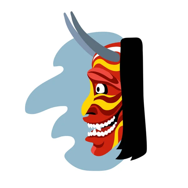 Hannya Oldalnézet Japán Színházi Maszk Egy Dühös Féltékeny Démon Szörny — Stock Vector