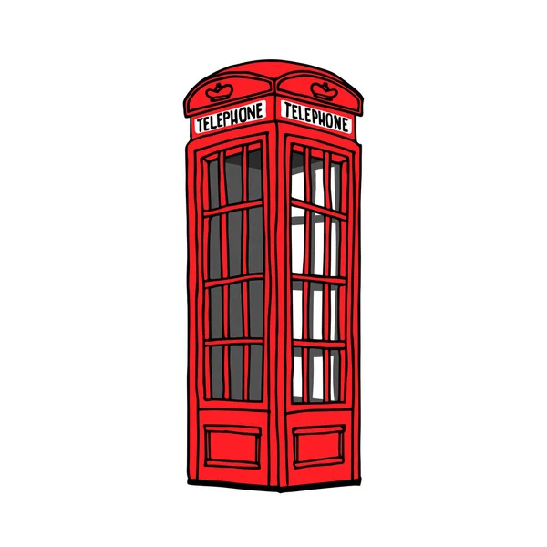 Традиционная Красная Британская Телефонная Будка Старинная Достопримечательность Города Символ Лондона — стоковый вектор