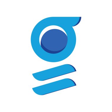 Mavi ve mor renkli G logosu, beyaz arkaplanlı G logo vektörü, mavi ve mor renkli G logo şekli