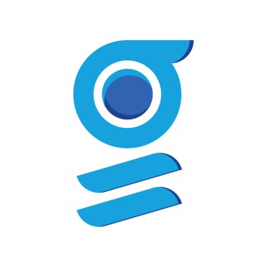 Mavi ve mor renkli G logosu, beyaz arkaplanlı G logo vektörü, mavi ve mor renkli G logo şekli