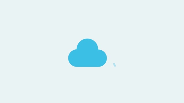 Wind blowing bad weather icon animation, Wind blowing with cloud icon, weather report — Stock Video