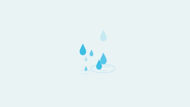 Animation σταγόνα νερού, νερό που στάζει συνεχώς κινούμενα, animation σταγόνα βροχής — Αρχείο Βίντεο