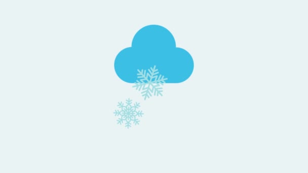 雪が雲から降って、雪が降る天気 — ストック動画