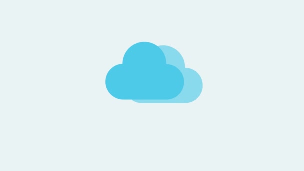 Cloud animatie, cloud icoon animatie — Stockvideo