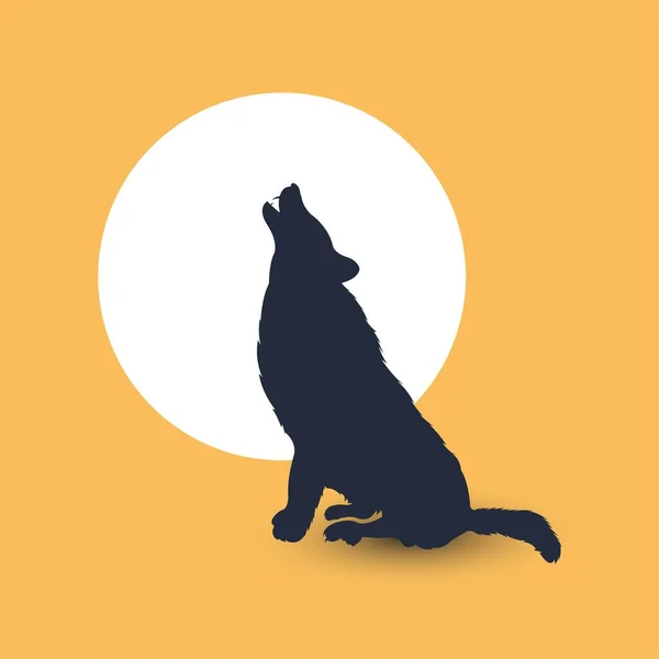狼のシルエット ベクトルウルフのロゴ 野生動物野生のオオカミのイラストオオカミ座ってアイコン — ストックベクタ