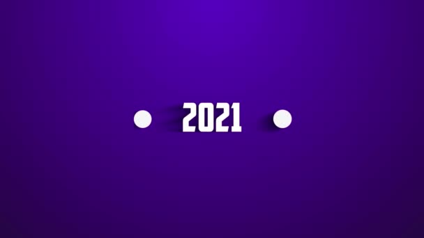 2022年带有紫色背景和白色文字的动画，2021年至2022年过渡动画，2022年新年动画 — 图库视频影像