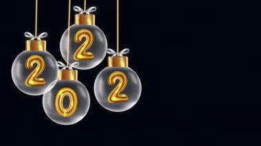 2022 yeni yıl, yeni yıl baloları karanlık arka plan, 2022 yeni yıl siyah arka plan, altın 2022