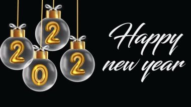 2022 yeni yıl, yeni yıl baloları karanlık arka plan, 2022 yeni yıl siyah arka plan, altın 2022