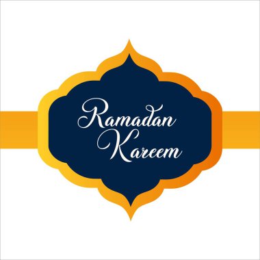 Ramazan Kareem kapağı, Ramazan Mübarek arkaplanı, şablon tasarım unsuru, Vektör illüstrasyonu, Ramazan Kareem teması. Üzerinde ay ve yazı olan vektör kartı. El çizimi hilal şeklinde..