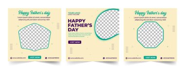 Mutlu Babalar Günü Sosyal Medya Posta Tasarımı, Beyazlar Günü Babalar Günü sosyal medya afişi
