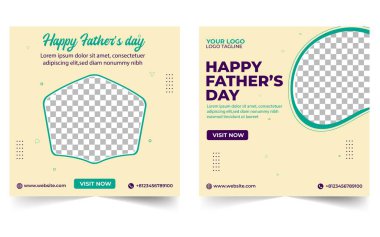 Mutlu Babalar Günü Sosyal Medya Posta Tasarımı, Beyazlar Günü Babalar Günü sosyal medya afişi