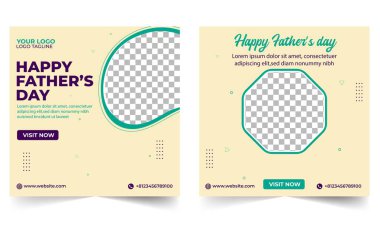 Mutlu Babalar Günü Sosyal Medya Posta Tasarımı, Beyazlar Günü Babalar Günü sosyal medya afişi