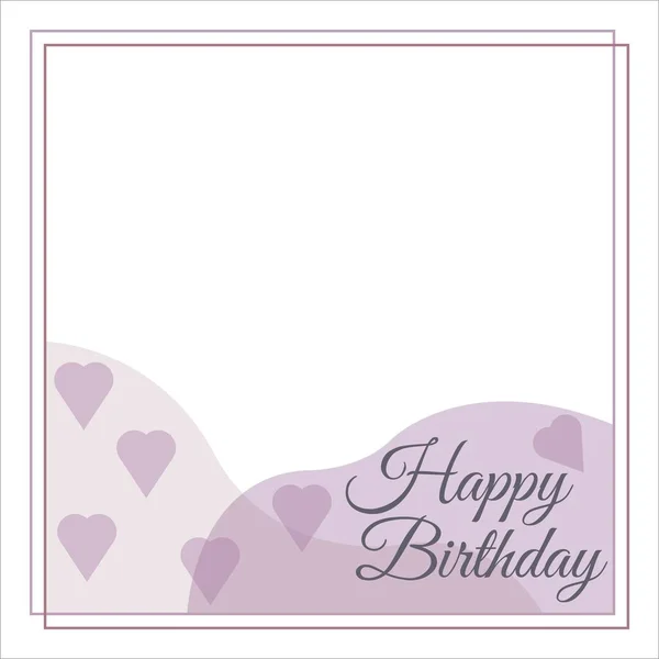 Happy Birthday Purple Photo Frame Happiness Happy Birthday Text Effect — Stock Vector