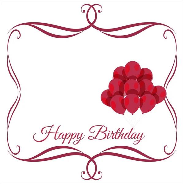 Happy Birthday Red Frame Happiness Happy Birthday Effect Birthday Vector — стоковый вектор