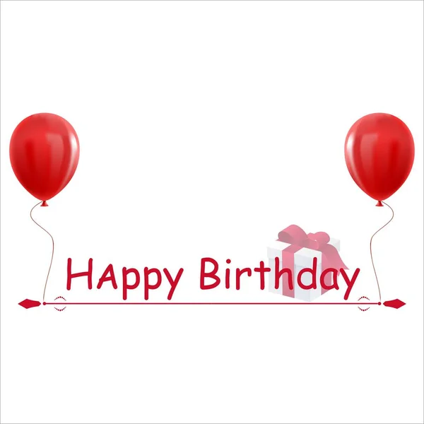 Boldog Születésnapot Piros Keret Boldogság Boldog Születésnapot Szöveges Hatás Születésnapot — Stock Vector