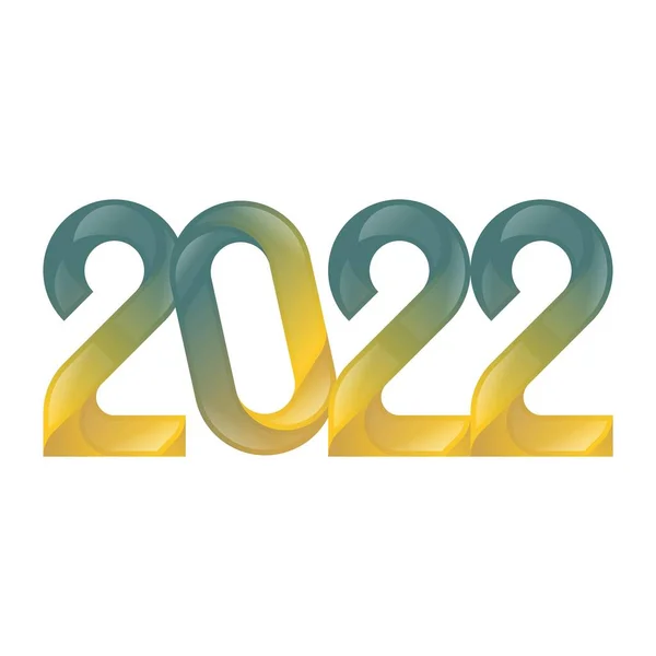 2022 Felice Anno Nuovo Con Effetto Testo Dorato Blu Digitale — Vettoriale Stock