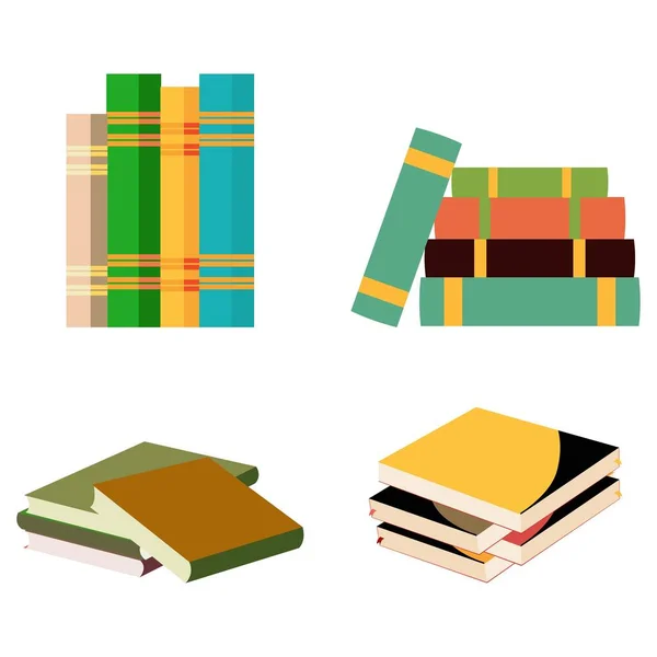 Multicolor Books Illustratie Ontwerp Elementen Boeken Vector Illustratie Meerkleurige Boeken — Stockvector