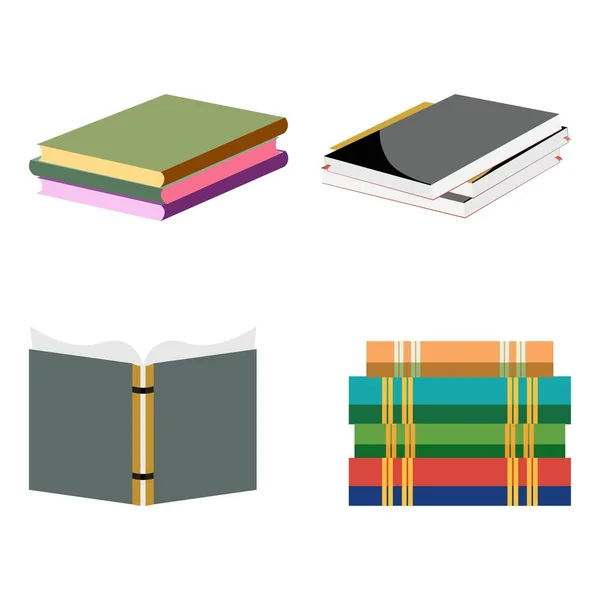 Multicolor Books Illustrazione Elementi Design Libri Illustrazione Vettoriale Libri Multicolore — Vettoriale Stock
