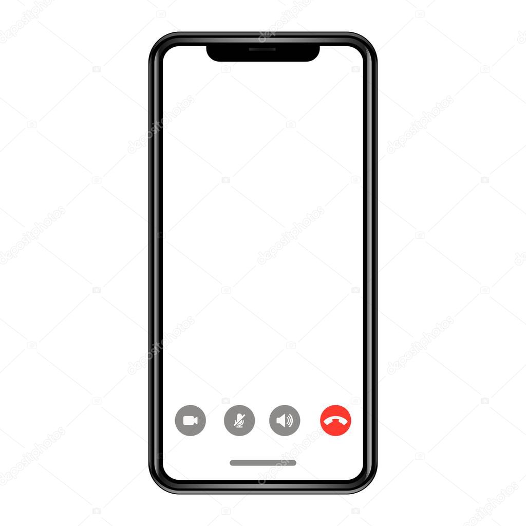 Smart mobile phone video calling png transparent mockup