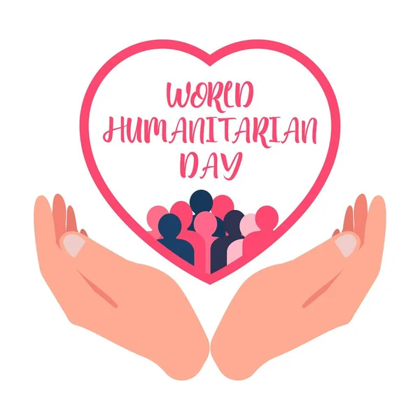 Ilustrace Světového Humanitárního Dne Humanitární Denní Speciální Vektor Ručním Tvarem — Stockový vektor