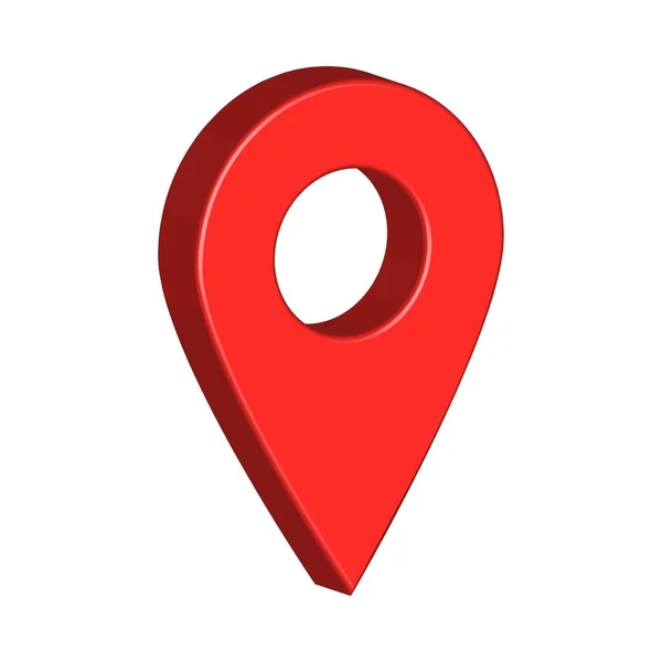 赤い色の3D位置ピンデザイン 地図ベクトルイラスト用の3D位置ピン 白い背景に3Dスタイルの景観位置ピン — ストックベクタ
