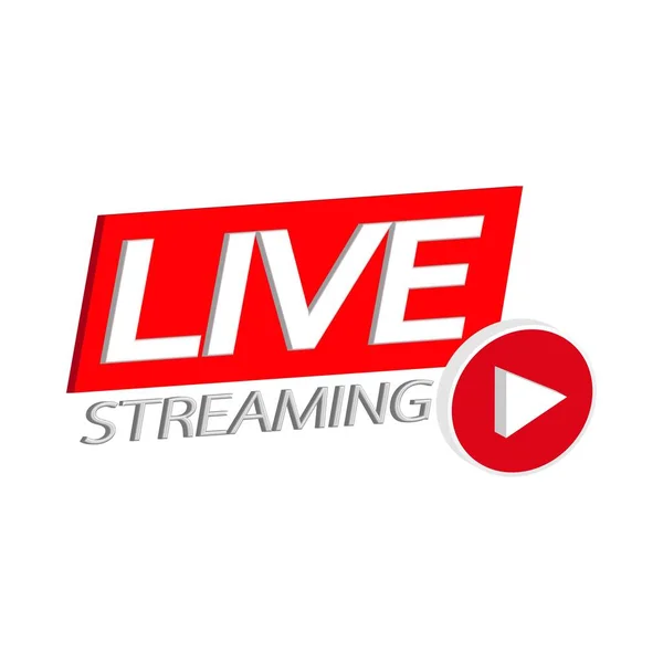 Live Streaming Conception Icône Simple Pour Système Diffusion Élégante Icône — Image vectorielle