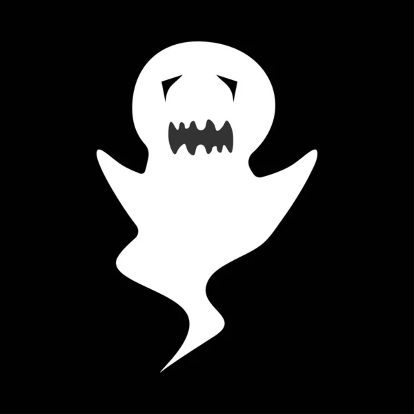 Projeto Fantasma Halloween Fundo Preto Fantasma Com Design Forma Abstrata — Vetor de Stock