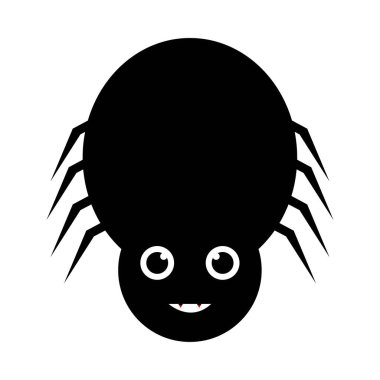 Halloween black spider vector with a scary face. Halloween illustration design with the black spider vector. Scary spider design with a cute face.