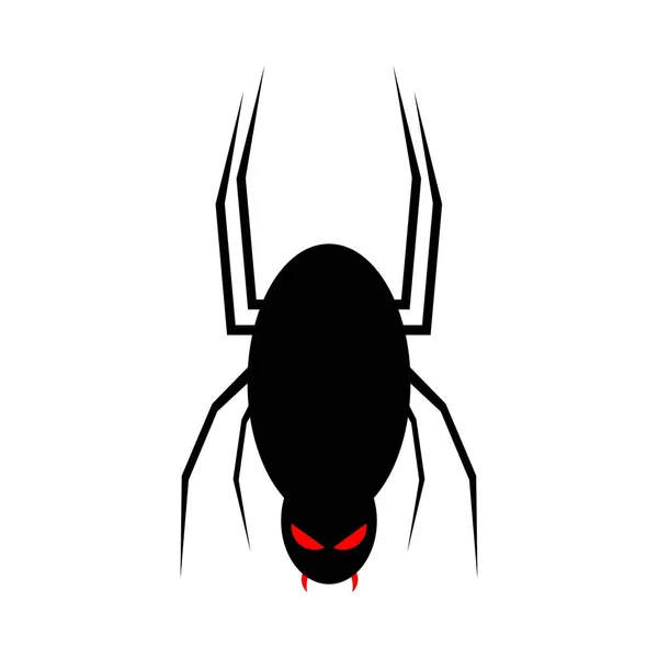 Halloween Ijesztő Fekete Pók Vektor Ijesztő Arccal Halloween Illusztráció Design — Stock Vector