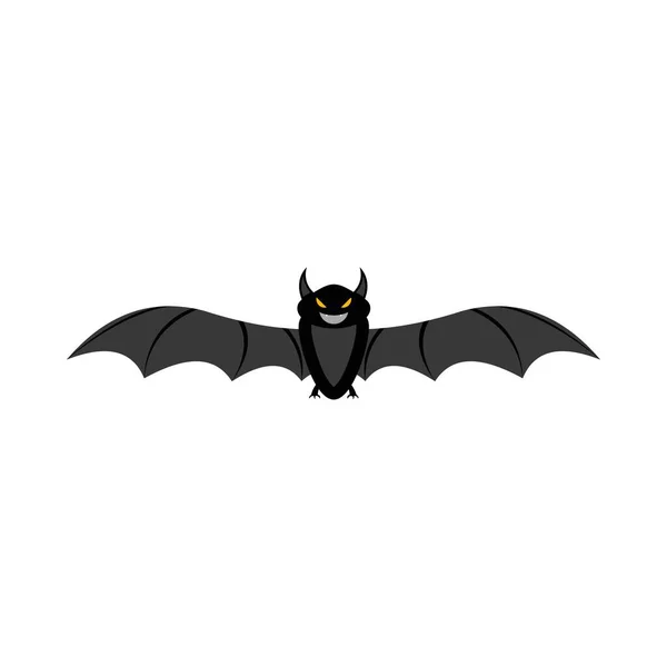 Halloween Murciélago Aterrador Diseño Ilustración Vectorial Diseño Murciélago Negro Con — Archivo Imágenes Vectoriales