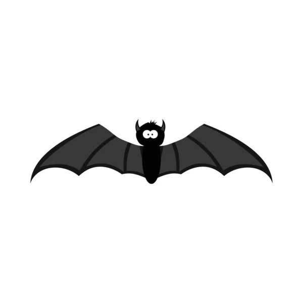 万圣节黑色可爱蝙蝠设计矢量插图 黑色蝙蝠的设计与黄色和木制的颜色阴影 万圣节派对元素是用黑蝙蝠设计的 — 图库矢量图片