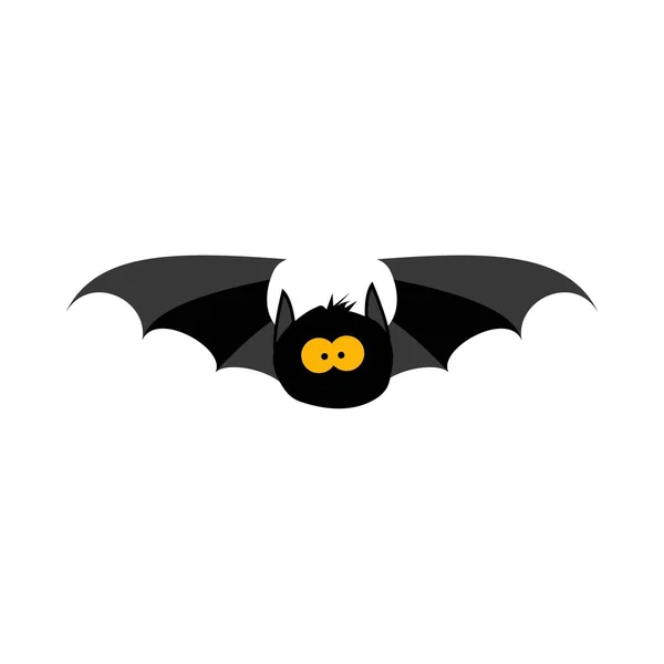 Scary Bat Design Vector Illustration Halloween Black Bat Design Yellow — Stock Vector