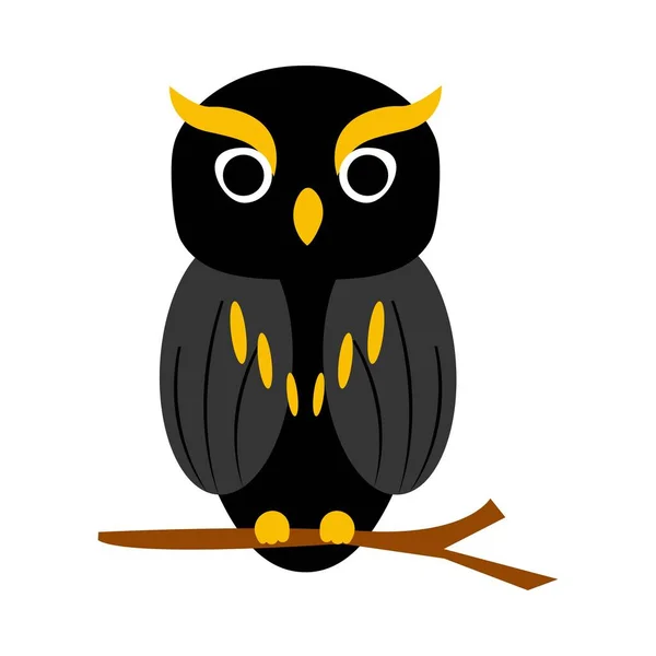 Halloween Scary Faced Owl Design White Background Halloween Owl Vector — 스톡 벡터